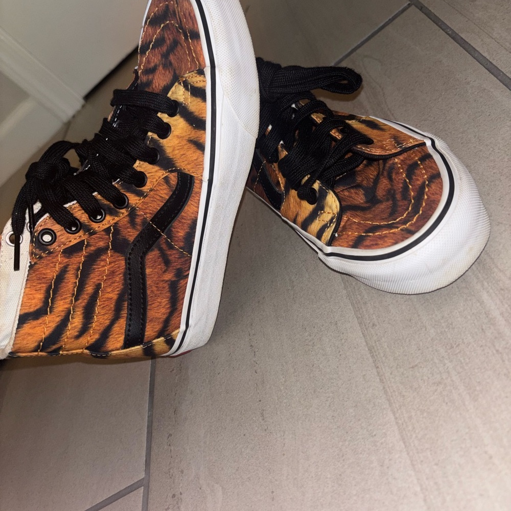 Tiger Print High-Top Sneakers